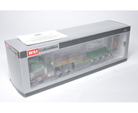 WSI 1/50 diecast model truck issue comprising Limited Edition 112/270 Volvo FH14 Globetrotter (6x2) tag axle tractor unit and