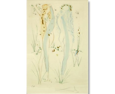 Salvador Dali, Spanish (1904 - 1989) Color Etching, Song of Songs of Solomon: "Return, Return, Shulamite", Pencil Signed Lowe