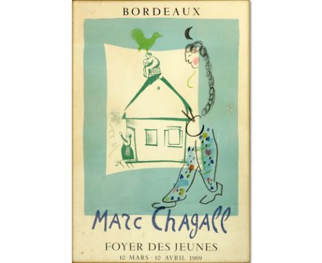 After: Marc Chagall, Russian/French (1887 - 1985) Lithograph Poster ''Bordeaux, Foyer Des Jeunes" March 10 - April 10 1969. L