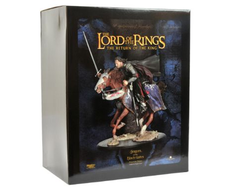 Sideshow Weta The Lord of the Rings The Return of the King Aragorn at the Black Gates polystone statue, Sealed inside Excelle