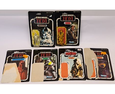 Kenner, Palitoy Star Wars resealed and loose vintage cardbacks. Poor to fair Both cardbacks with figures have signs of bubble