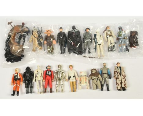 Kenner Star Wars vintage 3 3/4" figures plus 2 x modern issue figures, some with weapons, Good to Good Plus. See photo.&nbsp;