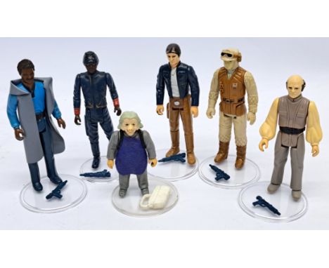Kenner Star Wars Empire Strikes Back complete vintage figures, inc Han Bespin, Lando, Lobot. Fair to goodFigures show signs o