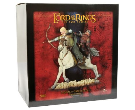 Sideshow Weta The Lord of the Rings The Two Towers Legolas &amp; Gimli on Arod polystone statue, Sealed inside Fair Plus (sma