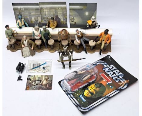 Hasbro Star Wars Vintage Collection unpunched Bom Vimdin (Cantina Patron) in mixed lot of loose cantina related action figure