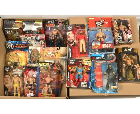 Mattel, Jakks Pacific &amp; Toybiz carded Wrestling related figures, Consisting of WWE, AEW &amp; WCW, to include Scott Stein