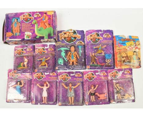 Mattel The Flintstones carded and boxed mostly bendable figures, within Fair Plus to Good packagig, all sealed apart from Bro