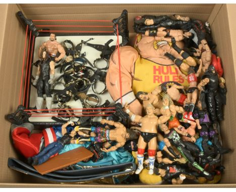 Jakks Pacific, Mattel loose WWE action figures, to include Ravishing Rick Rude, Razor Ramone, Dusty Rhodes, Bray Wyatt, The U