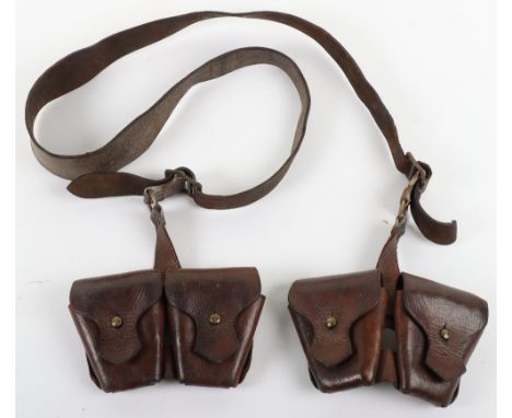 British 1939 Pattern Ammunition Pouches, being a pair of double ammunition pouches of 1903 10 cartridge pattern connected by 