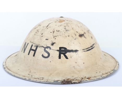 British National Hospital Service Reserve Steel Helmet, interesting white painted British steel helmet with the centre of eac
