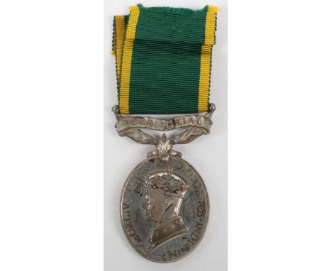 George VI Efficiency Medal 1st Type Royal Artillery, with Territorial suspender, awarded to  “866923 S.SJT W.L. DENHAM R.A.” 