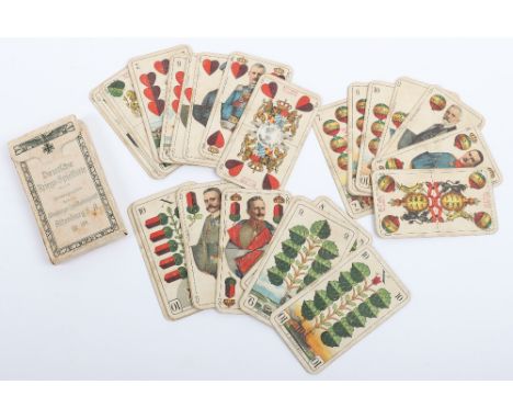 Imperial German Playing Cards, interesting cased set of playing cards titled “Deutsche Kriegs-Spielkarte”, set consists of he