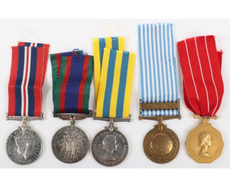 * Group of 5 Medals for Service in the Canadian Armed Forces from WW2 Through to the Korean War, consisting of War medal 1939