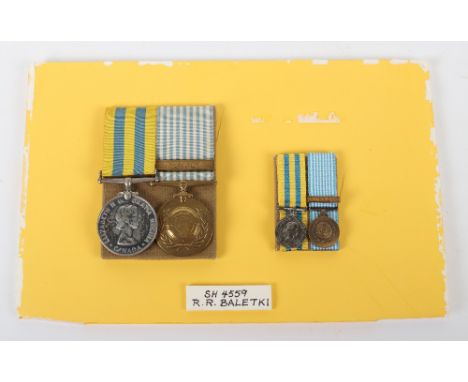 * Canadian Korean War Medal Pair, Queens Korea medal, Canadian silver issue and a United Nations Korea medal, both medals nam