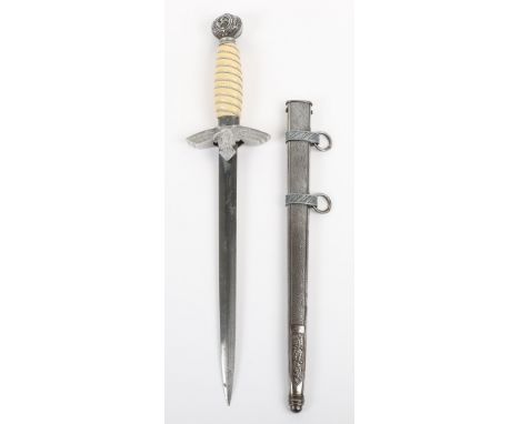 WW2 German Luftwaffe 2nd Pattern Officers Dress Dagger by Anton Wingen Jr Solingen, example with white ivorine grip retaining