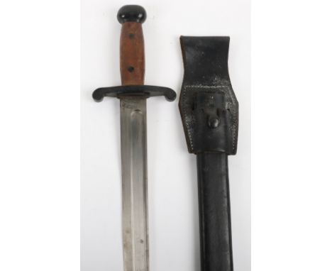 * Scarce Japanese Artillery Short Sword / Sidearm, straight single edge blade (not sharpened) cut with a single fuller and st