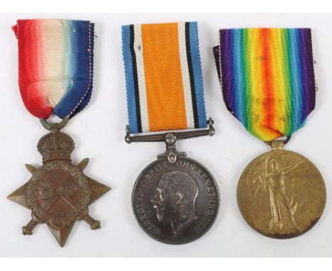 WW1 Medal Trio Middlesex Regiment Later Tank Corps Officer, consisting of  1914-15 star “10-3037 PTE. E.E. CASSINI MIDDX. R.”