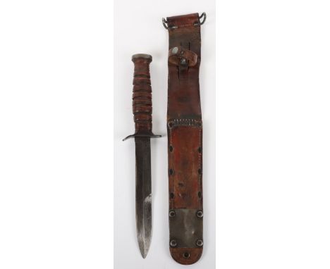 WW2 American Paratroopers M3 Combat Knife in M6 Scabbard, good example of an early pattern M3 fighting knife having the origi