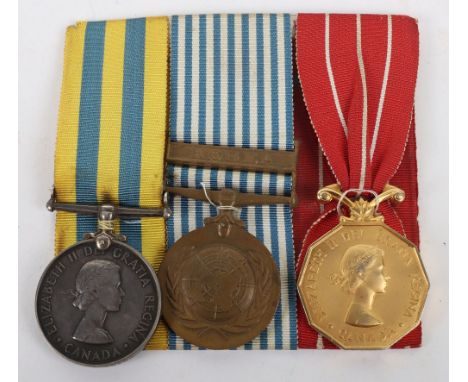 * Canadian Korean War Long Service Medal Group of Three, consisting Queens Korea medal, Canadian issue in silver, “SL-4121 K.