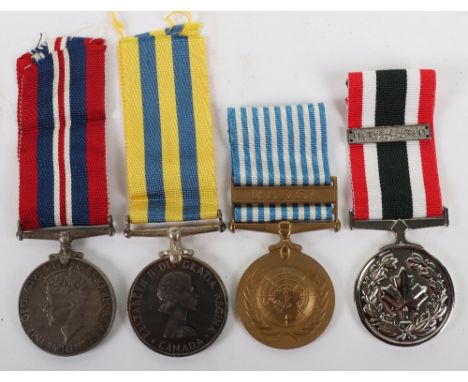 * Canadian Medal Group of Four Covering Service from WW2 Through to the Korean War, group consists of WW2 British War medal 1