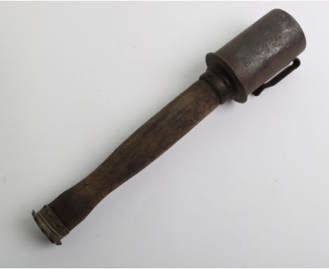 Inert Model 1916/17 German Stick Grenade, fine example with the original head having much of the field grey paint remaining. 