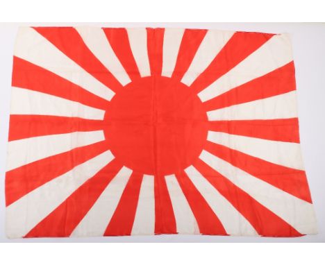 * Imperial Japanese Naval Land Forces Flag, fine silk cloth example of the rising sun pattern flag. Remains in near mint cond