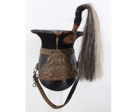 Post 1902 9th (Queens Royal) Lancers Other Ranks Lance Cap, good untouched example of the leather bodied lance cap with other