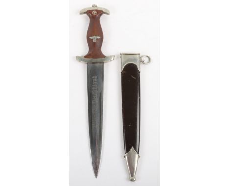 Third Reich SA Dress Dagger by Tiger Solingen, untouched example with its original wooden grip, which appears to have a perio