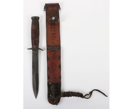 WW2 American Paratroopers M3 Combat Knife in M6 Scabbard, good example of an early pattern M3 fighting knife having the origi