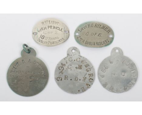 Grouping of Identity Discs of Royal Dublin Fusiliers &amp; Royal Munster Fusiliers, being a mixture of private purchase and i