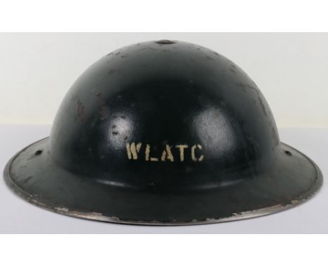 WW2 British Women’s Land Army Timber Corps Steel Helmet, green painted British steel helmet with stencilled to the front in w
