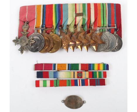 The Impressive Second World War Far East Order of the British Empire Group of Twelve for Service in both World Wars with a Ma