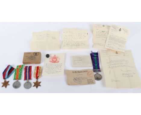 Scarce WW2 East Africa 1940 Worcestershire Regiment Officers Casualty Medal Group of Five, consisting of General Service meda