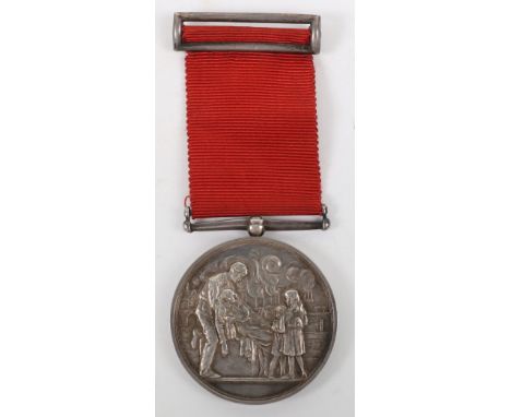 An Interesting Protection of Life From Fire Medal to a Brave Scoutmaster for Saving Boy Scouts from a Blazing Tent, silver me