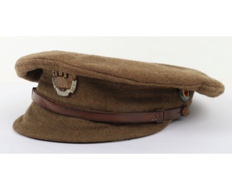 WW1 British Trench Cap of the Essex Regiment, being a superb example of the early khaki wool pattern soft trench cap with ori
