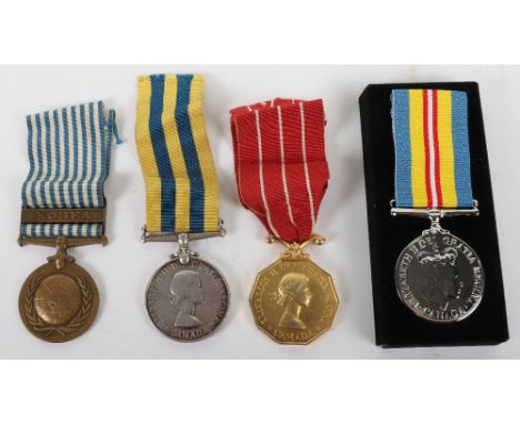 * Canadian Navy Long Service Medal Group of Three, with Naval Service in the Korean War, Queens Korea medal, Canadian issue “