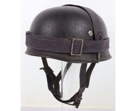 WW2 German Luftwaffe Paratroopers (Fallschirmjager) Steel Helmet, superb example of the late type paratrooper combat helmet w