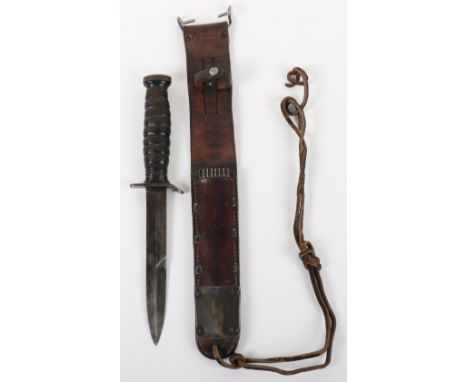 WW2 American Paratroopers M3 Combat Knife in M6 Scabbard, good example of an early pattern M3 fighting knife having the origi