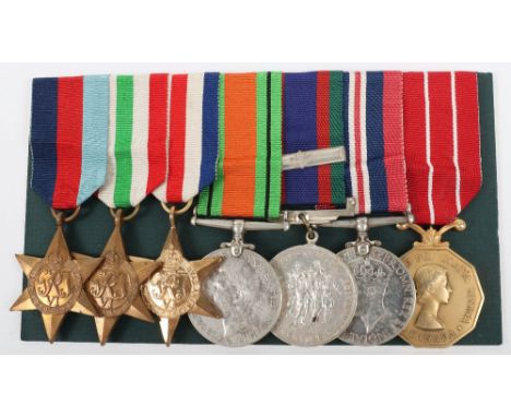 * A WW2 Canadian Long Service Medal Group of Seven, consisting 1939-45 star, Italy star, France &amp; Germany star, Defence m