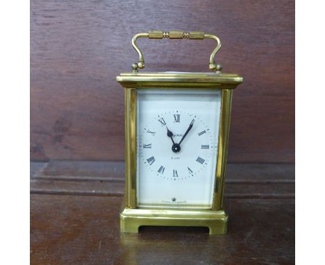 A Bayard brass 8-day carriage clock, Duverdrey &amp; Bloquel