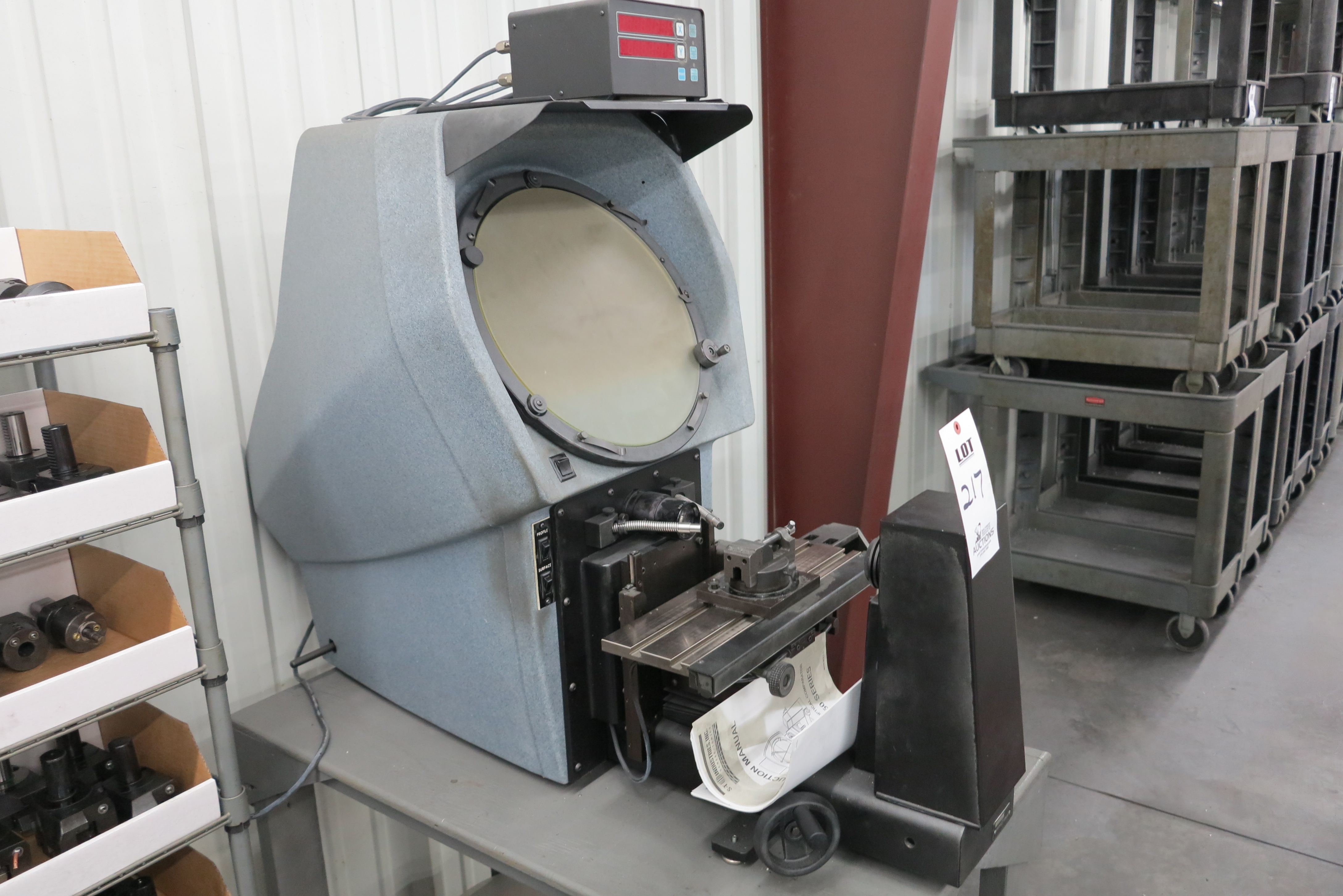 ST INDUSTRIES 14 INCH HORIZONTAL BEAM OPTICAL COMPARATOR SERIES 20 3500