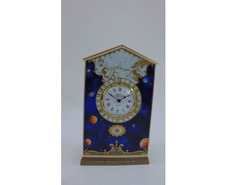 A Royal Worcester porcelain clock case of architectural form to celebrate The Millennium, Limited Edition of 2,000, number 16