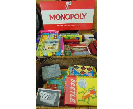 A box containing a collection of vintage board games/puzzles to include The Pink Panther jigsaw, Fuzzy felt play sets to incl