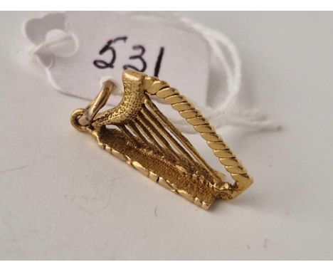 A Irish harp charm 9ct 1.7 gms