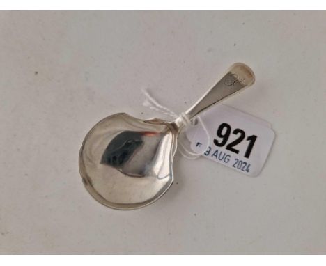 A Georgian caddy spoon with shovel shaped bowl, London 1833 by AS JS AS