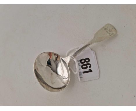 A Georgian fiddle pattern caddy spoon with oval bowl, London 1832 by Lias Bros