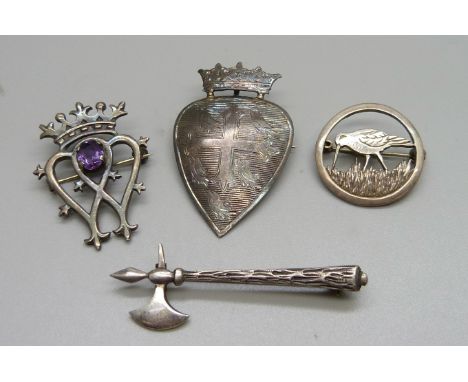 Four Scottish silver brooches 