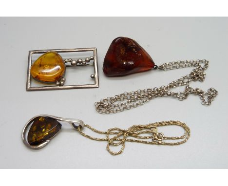 Silver and amber jewellery 