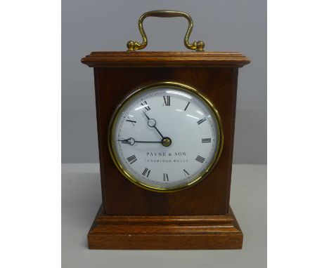 A Payne &amp; Son Tunbridge Wells oak cased clock 