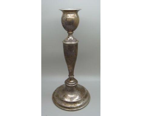 A silver candlestick, 23cm 